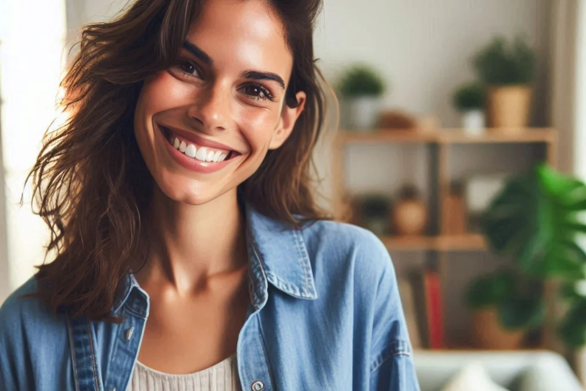 e uma pessoa feliz e sorrindo