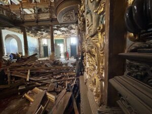 PF investiga possível homicídio em morte de turista em desabamento de igreja no Pelourinho area-central-da-igreja-vista-de-uma-das-laterais-