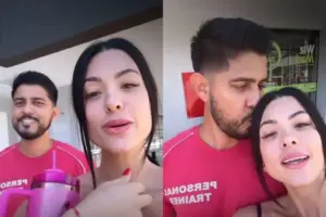 Rayane Figliuzzi, namorada de Belo, se declarou ao personal trainer nas redes e levantou suspeitas entre internautas. Veja o que ela disse e a reação da web.