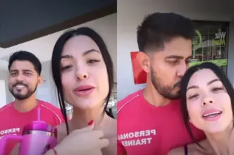 Rayane Figliuzzi, namorada de Belo, se declarou ao personal trainer nas redes e levantou suspeitas entre internautas. Veja o que ela disse e a reação da web.