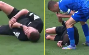 Jogador tromba com árbitro, pega apito e marca falta no lugar do juiz; veja o vídeo